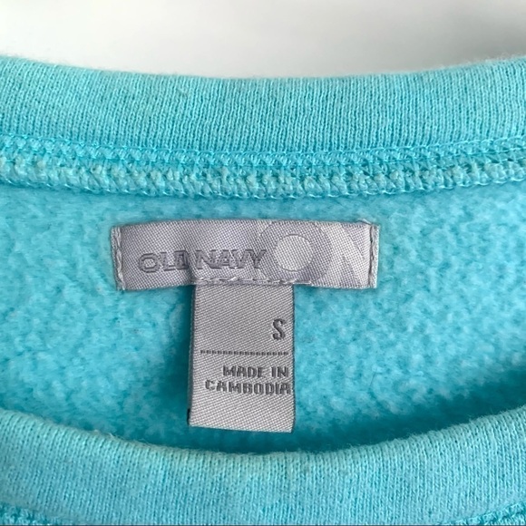 Old Navy Light Blue 3/4 Sleeve Round Neck Sweatshirt Sweater size Small - Picture 4 of 5